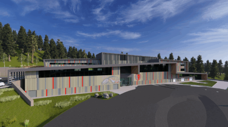 Architectural rendering of Cape Flattery School District's new K-12 school in Neah Bay, Washington State.